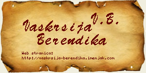Vaskrsija Berendika vizit kartica
